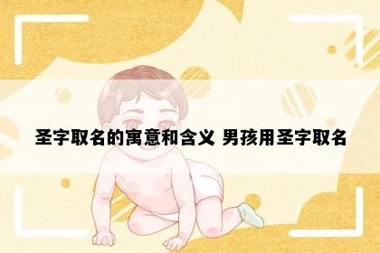 圣字取名的寓意和含义 男孩用圣字取名