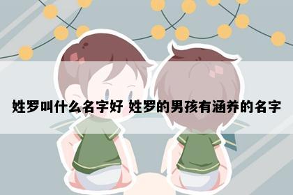 姓罗叫什么名字好 姓罗的男孩有涵养的名字